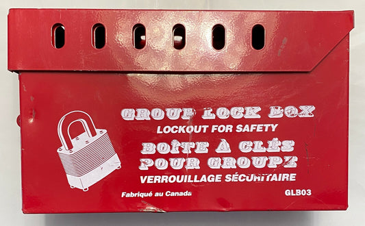 NORTH SAFTEY HONEYWELL GROUP LOCK BOX GLB03 RED STEEL LOCKOUT BOX FOR 13 LOCKS