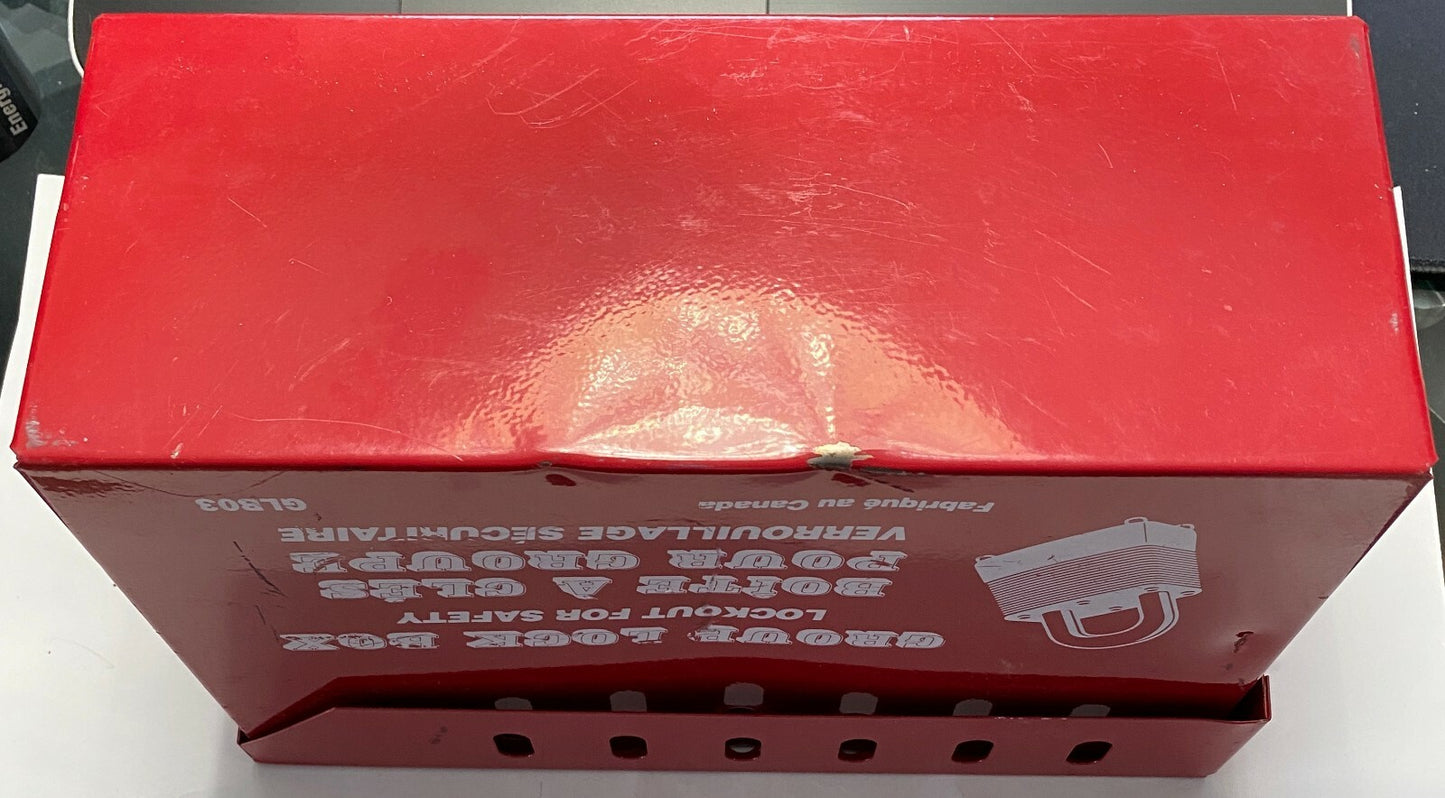 NORTH SAFTEY HONEYWELL GROUP LOCK BOX GLB03 RED STEEL LOCKOUT BOX FOR 13 LOCKS