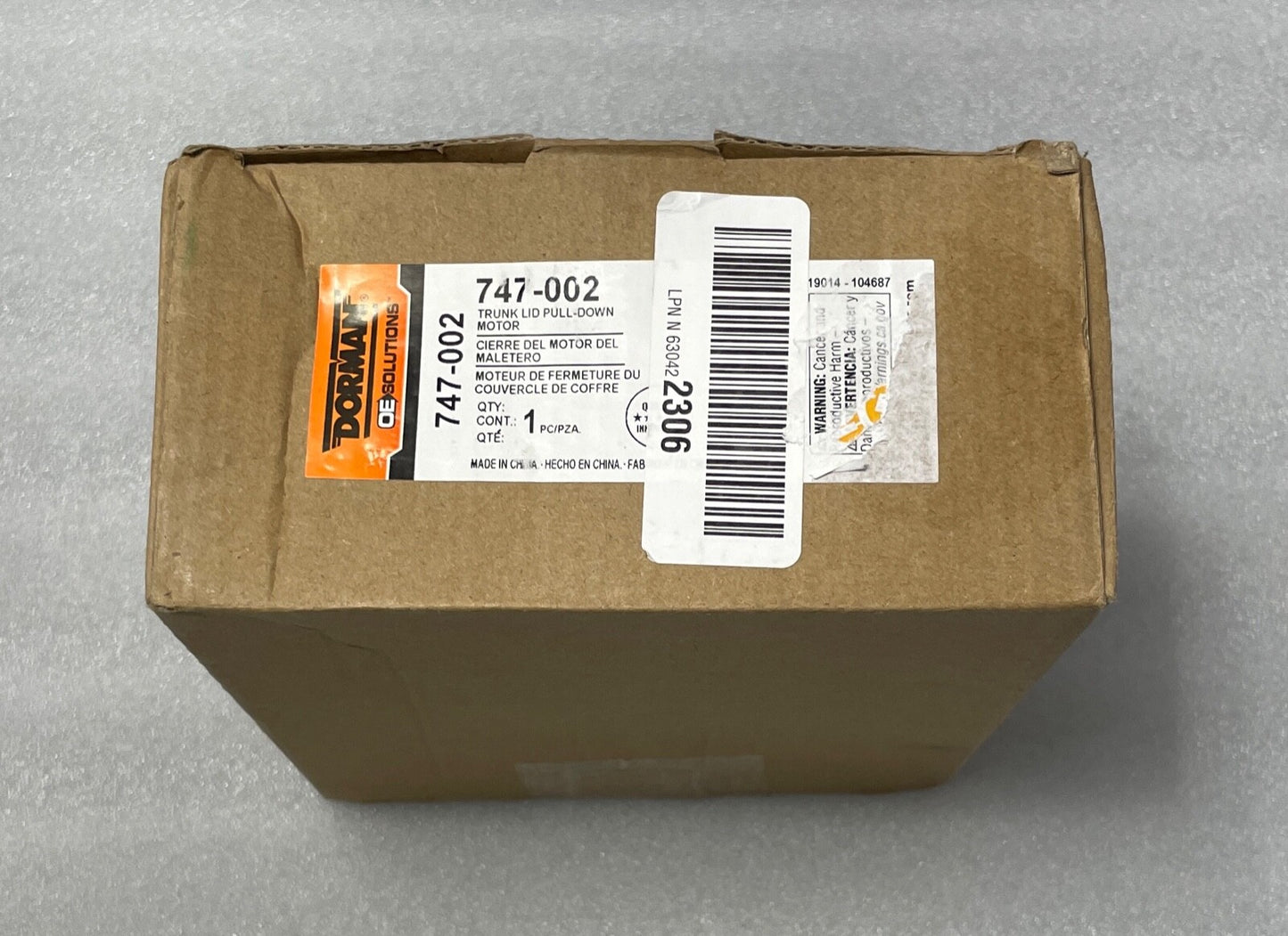 DORMAN 747-002 TRUNK LID PULL DOWN MOTOR OE SOLUTIONS 10468 19014 NEW